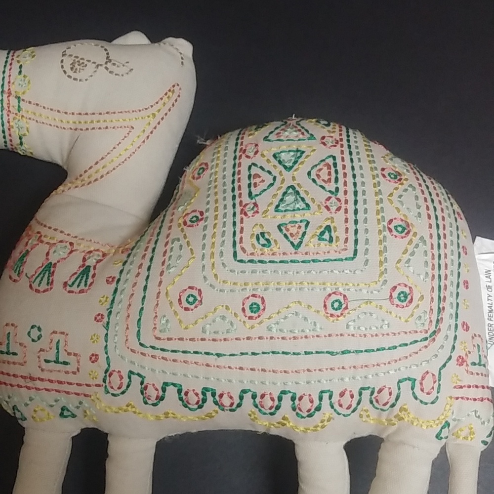 PILLOWFORT Embroidered Camel Boho Throw Pillow - Picture 3 of 3